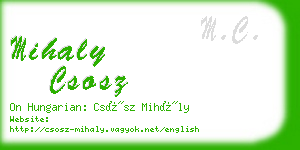mihaly csosz business card